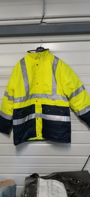 Vêtements - VET003 - Reflechissant - PARKA SIGNALISATION HAUTE VISIBILITE JAUNE/BLEU FROID + INTEMPERIE NORME EN471 CL 3 TAILLE 4STOCK LIMITE