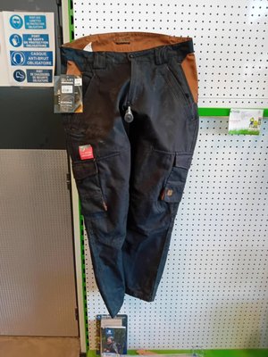 Vêtements - Pantalon - NACELLE pantalon bicolore poches gen. canvas smart 60% coton-40%polyester-320 g/m? coloris noir/camel - �puis�