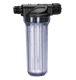 Filtre anti-sable. Débit max. 6000 l/h. Pour équiper les pompes d'arrosage de surface, électriques ou thermiques, automatiques ou non
