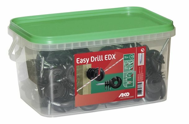 Elevage - Cloture - Isolateur annulaire EasyDrill EDX, noir, 75pcs + embout